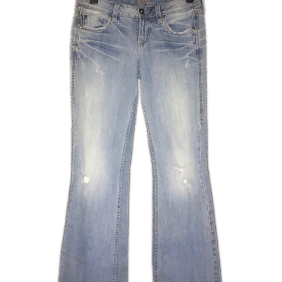 Y2K SILVER LOLA LIGHT WASH LOW WAIST JEANS - Picture 1 of 8